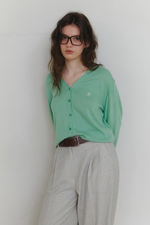 Fondue cardigan apple green