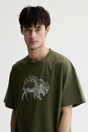 카우 바이슨 그래픽 반팔티셔츠 [2COLOR]