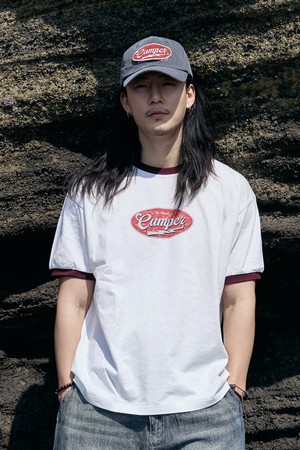 크랙 써클 링거 티셔츠 [IVORY]