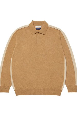 [THE SIENA] 남성 크루넥 라인 폴로 스웨터_BMSW3FGC03_W1_BROWN-a