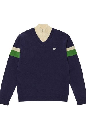 스트라이프 배색 하프 집업 스웨터_PMSW3F0001_N2_NAVY-a