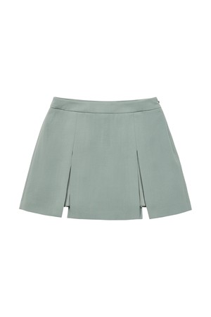 더블 플리츠 스커트_PWSK4Z0004_MT_GREEN-a