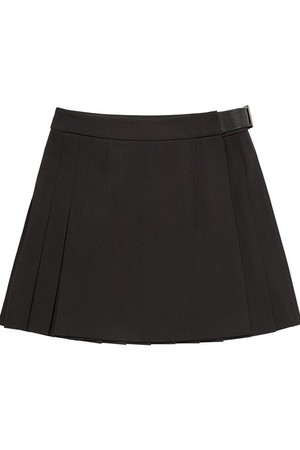 사이드 플리츠 스커트_PWSK4Z0002_BK_BLACK-a