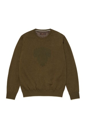 베이직 로고 니트 풀오버_PMSW4F0019_K2_KHAKI-a