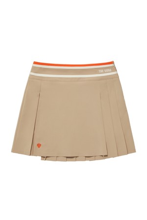 [유현주 PICK!] 라이닝 웨이스트 플리츠 스커트_PWSK4F0016_I2_BEIGE-a
