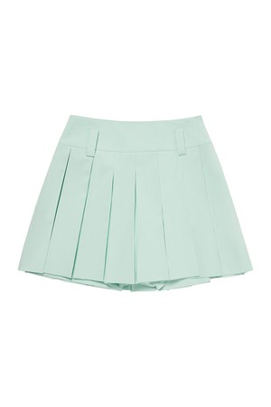 볼 포켓 플리츠 스커트_PWSK4F0005_MT_GREEN-a