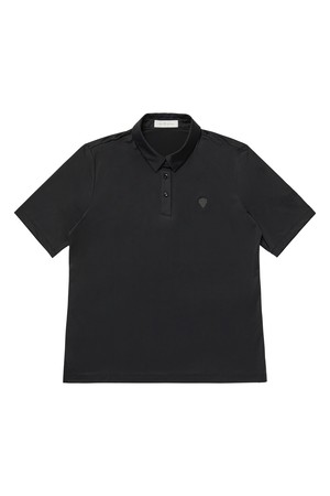 [유현주 PICK!] 엠브로이드 로고 피케 셔츠_PWTS4F0028_BK_BLACK-a