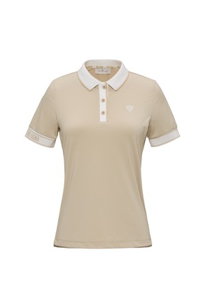 배색 포인트 피케 티셔츠_PWTS5E0028_I2_BEIGE-a