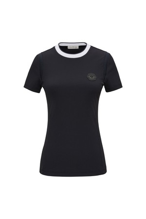 [유현주 PICK!] 시그니처 립 포인트 라운드 티셔츠_PWTS5E0011_BK_BLACK-a