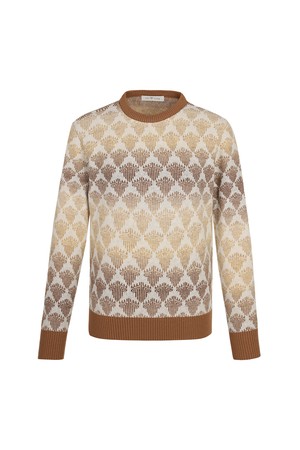 [유현주픽!] 시에나 그라데이션 패턴 크루넥 니트_PMSW5D0051_I2_BEIGE-a