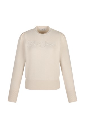 크리스탈 비즈 시그니처 라운드 니트 (WOMEN)_PWSW5D0005_IV_IVORY-a