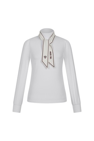 스카프 세트 모크넥 티셔츠 (WOMEN)_PWTS5C0001_OW_WHITE-a