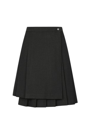 랩 플리츠 미디 스커트 (WOMEN)_PWSK6E0061_G2_GREY-a