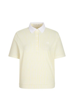 스트라이프 반팔 티셔츠 (WOMEN)_PWTS6B0017_Y1_CAMEL-a