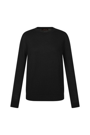 여성 루즈핏 캐시미어 라운드 니트_PWSW5C0062_BK-a