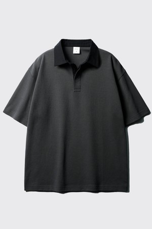 워크 오버핏 카라 반팔티셔츠 다크그레이 SOST2568