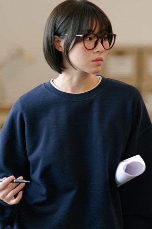 앰플 벌룬핏 테리 스웨트셔츠 네이비 OYMT2595