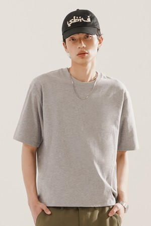 보이 크롭 반팔티셔츠 그레이 KJST2619