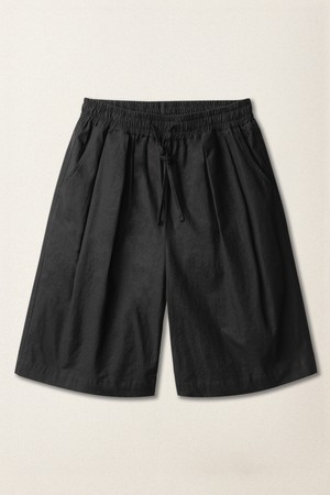 노먼 딥턱 린넨 라이크 숏팬츠 블랙 KJSP2614