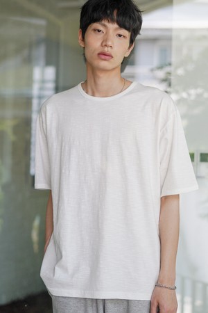 슬럽 하프U넥 반팔티셔츠 아이보리 OYST2636