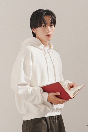 데이컷 크롭 오버핏 후드 크림 KJHD2649