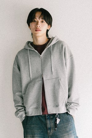 데이컷 크롭 오버핏 후드집업 그레이 KJHD2650