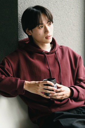 플레인 에센셜 후드 버건디 KJHD2674