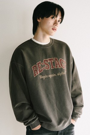 리스테이지 피그먼트 스웨트셔츠 카키 KHMT2656