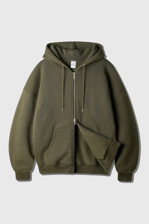 네트로 오버핏 후드 집업 다크카키 ISHD2682