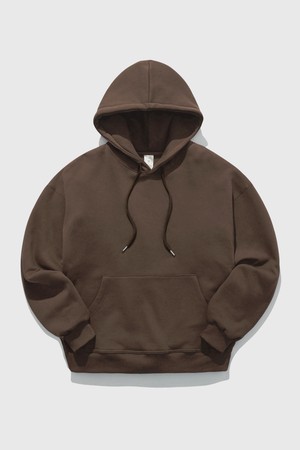 로그 오버핏 기모 후드 브라운 YHHD2302