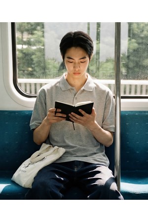 실키바이오 카라 반팔티셔츠 그레이 HSST2695