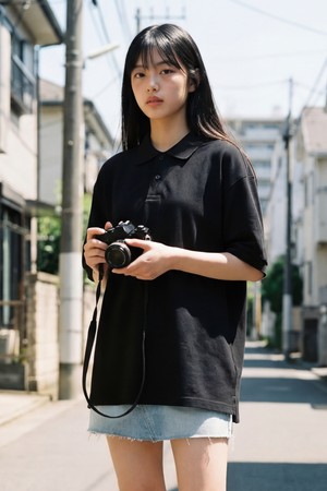 실키바이오 카라 반팔티셔츠 블랙 HSST2695