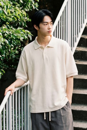 실키바이오 카라 반팔티셔츠 아이보리 HSST2695