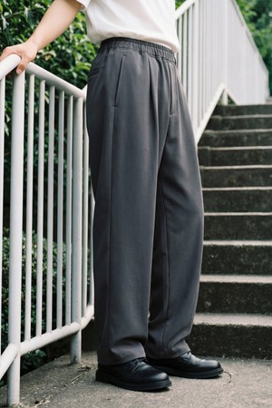 클린 원턱 밴딩 와이드 슬랙스 다크그레이 KJLP2705