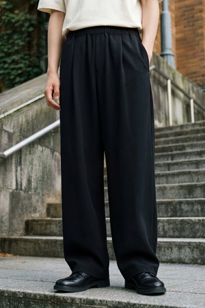 클린 원턱 밴딩 와이드 슬랙스 블랙 KJLP2705