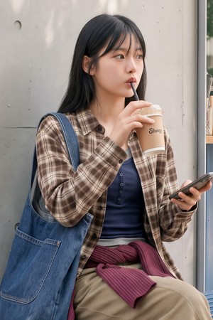 라비린스 체크셔츠 브라운 ISLS2715