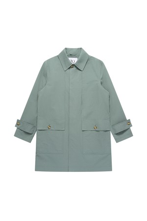 린넨 맥 트렌치 코트_그레이쉬 블루