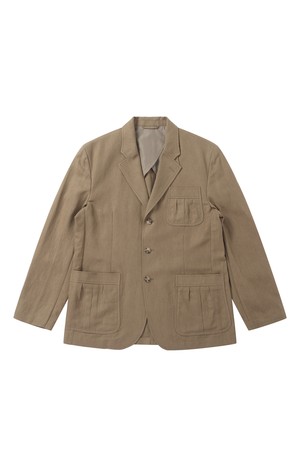 플리츠 포켓 쓰리 버튼 블레이저