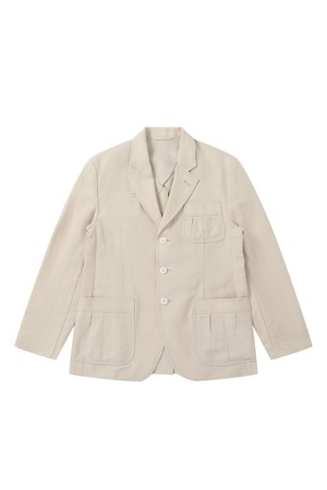 플리츠 포켓 쓰리 버튼 블레이저