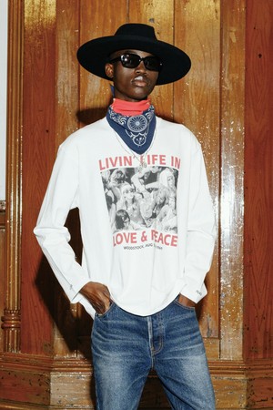 [MIJ] LOVE & PEACE LONG SLEEVE T SHIRT - WHITE