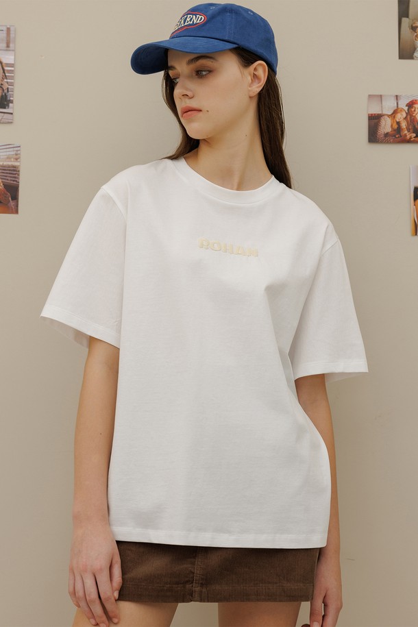 Charles de Rohan - 반소매 티셔츠 - Logo round half-sleeve t-shirt_White