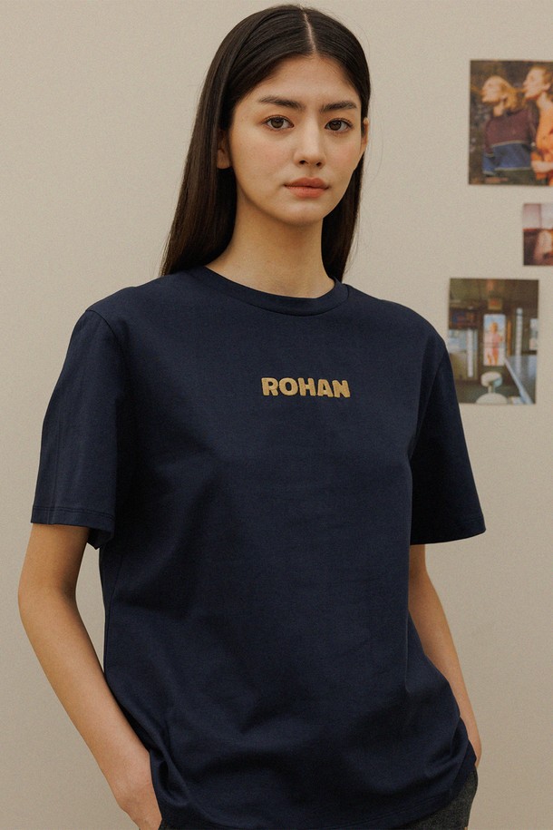 Charles de Rohan - 반소매 티셔츠 - Logo round half-sleeve t-shirt_Navy