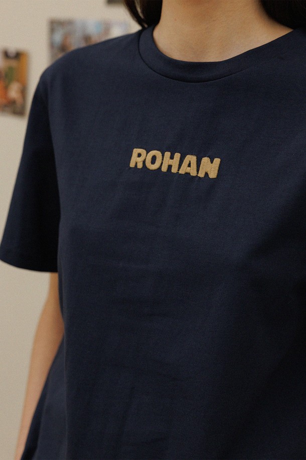 Charles de Rohan - 반소매 티셔츠 - Logo round half-sleeve t-shirt_Navy