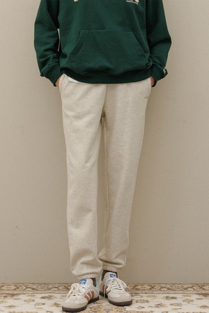 Banding logo sweat jogger pants_Oatmeal