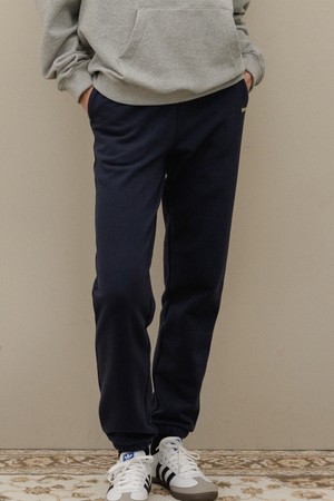 Banding logo sweat jogger pants_Navy