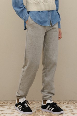 Banding logo sweat jogger pants_Gray