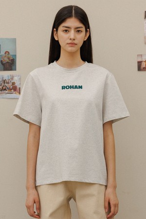 Logo round half-sleeve t-shirt_Oatmeal