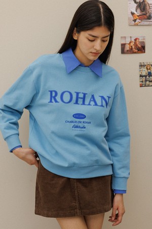 Charlesderohan embroidery sweat shirt_Blue