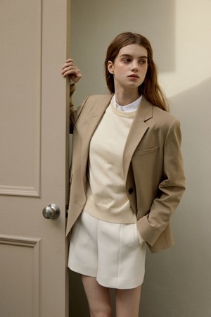 Basic two button jacket_Beige