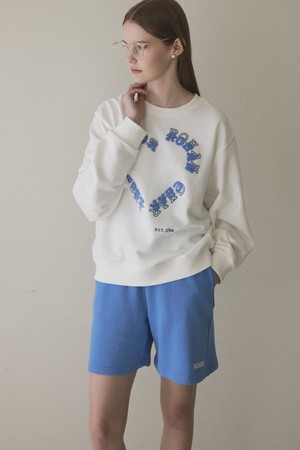 Heart lettering loose-fit sweat shirt_Ivory